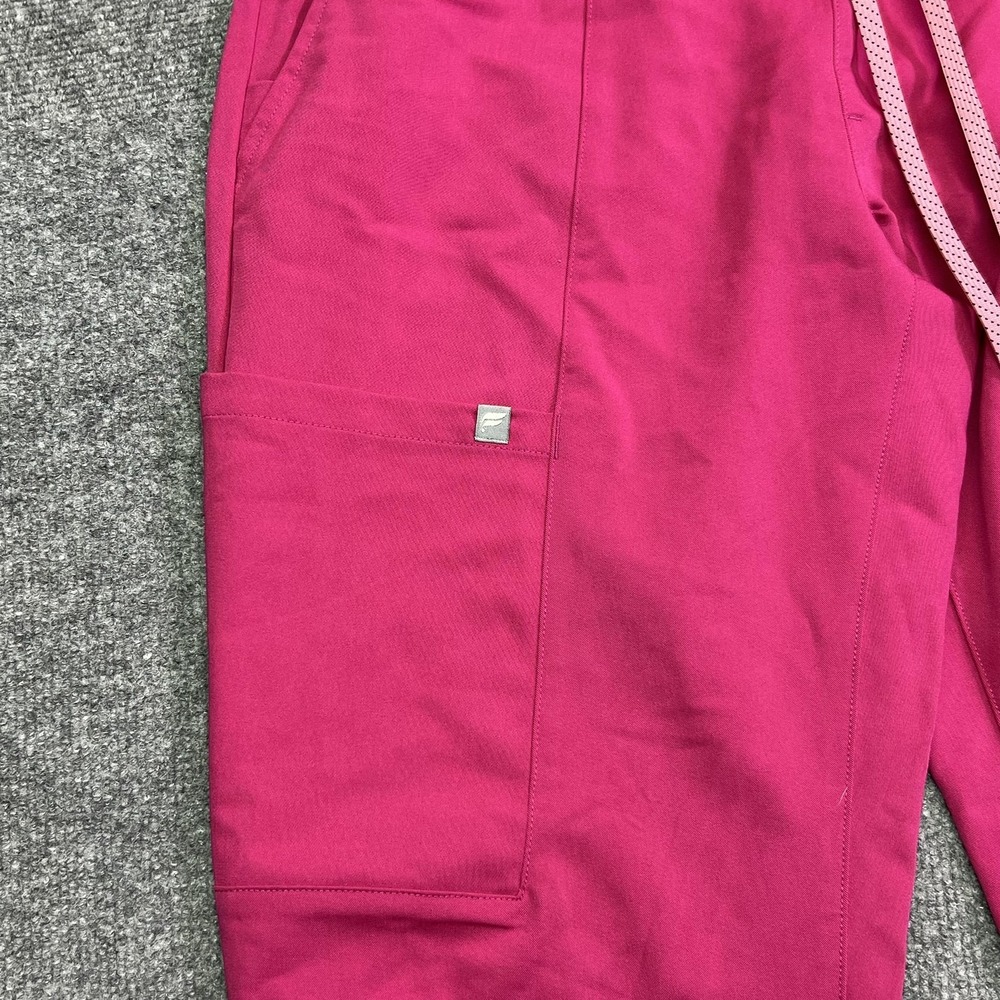 Fabletics Jogger Pants Womens M Pink Woven Elastic Waist Pockets Stretch Lounge - Picture 2 of 14